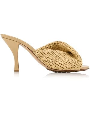 Bottega Veneta Blink Crocheted Raffia Mules - Metallic
