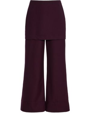 Sloan Combination Wool Trousers - Purple