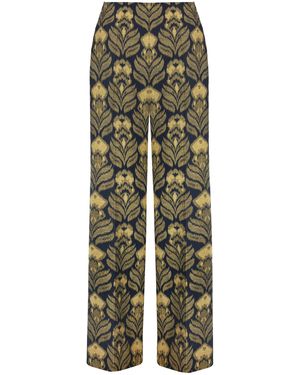 Lena Hoschek Silk Road Cotton-Blend Trousers - Green