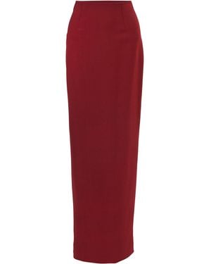 Carolina Herrera Floor-Length Bi-Stretch Wool Tailored Pencil Skirt