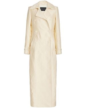 Brandon Maxwell The Ruby Linen-silk Trench Coat - Natural