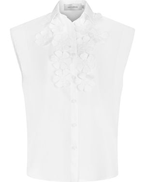 Silvia Tcherassi Azalea Embellished Cotton Shirt - White