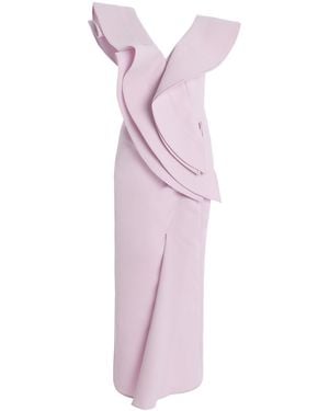 Maticevski Revive Wave Sculptural Crepe Maxi Dress - Pink