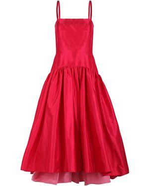 Martin Grant Gathered Silk Midi Dress