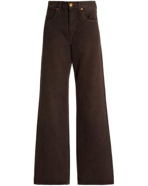 SLVRLAKE Denim Grace Rigid High-rise Wide-leg Jeans - Brown