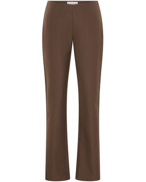 St. Agni 90S Minimal Silk-Canvas Straight-Leg Trousers - Brown