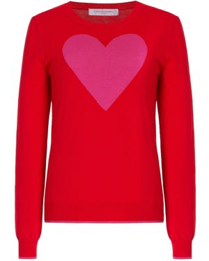 Carolina Herrera Intarsia-heart Knit Wool Jumper - Red