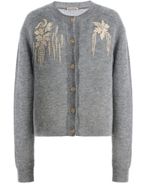 Kallmeyer Embellished Mohair Alpaca Colson Cardigan - Grey