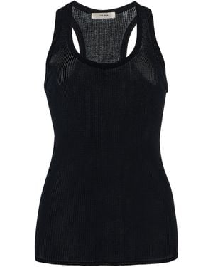 The Row Cendrea Ribbed Jersey Racerback Tank Top - Black