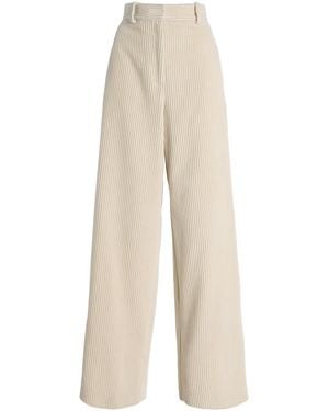 Proenza Schouler Lidie Cotton-Corduroy Wide-Leg Trousers - White