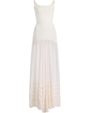 Harithand Teresa Silk Georgette Maxi Dress - White