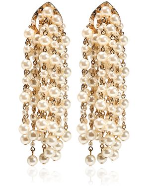 Carolina Herrera Pearl Beaded Waterfall Earrings - Natural