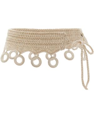 Pardo Hats Exclusive La Isla Nudo Crocheted Cotton Belt - Natural