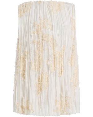 Kallmeyer Daria Plisse Cotton-Blend Top - Natural