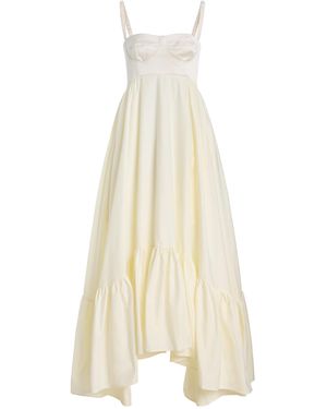 Anna October Snowdrop Asymmetric Cotton-blend Maxi Dress - White