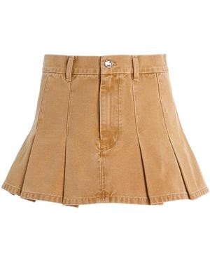 RÙADH The Kenna Mid-Rise Pleated Washed-Canvas Mini Skirt - Natural