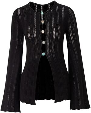 Baobab Corsica Sheer Knit Top - Black