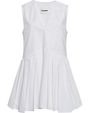 Jil Sander Cotton Peplum Top - White