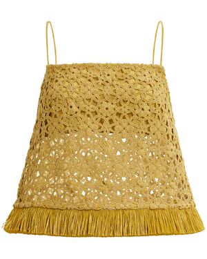 Aje. Alora Cotton Lace Top - Yellow
