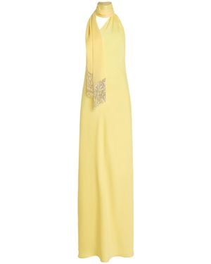 Ila Exclusive Brice Scarf-Neck Satin Maxi Dress - Metallic