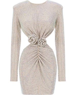The New Arrivals Ilkyaz Ozel Zoé Open-back Sequined Mini Dress - Natural
