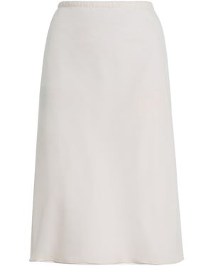 The Row Ivera Stretch-Silk Midi Skirt - White