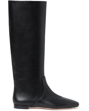 Loeffler Randall Lillian Leather Tall Flat Boots - Black