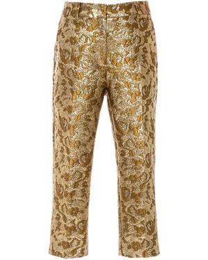 DES_PHEMMES Jacquard Tailored Capri Pants - Natural