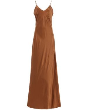 Nili Lotan Cami Silk Charmeuse Maxi Slip Dress - Brown