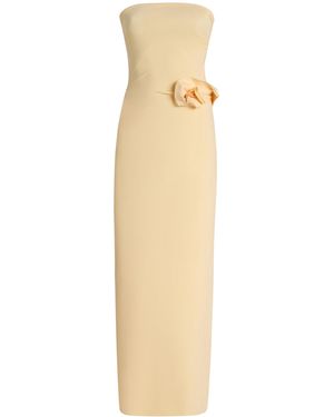 Maygel Coronel Caracola Rosette Jersey Maxi Dress - Natural