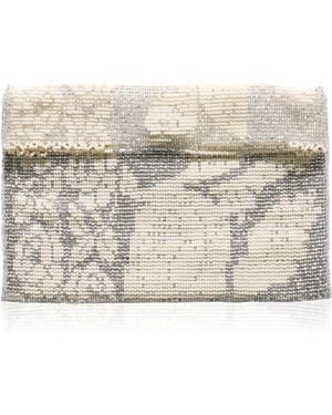 Pura Utz Lace Beaded Clutch - Natural