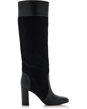 Gianvito Rossi Sheffield Corduroy Knee Boots - Black