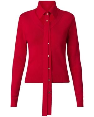 Monse Detachable Collar Merino Wool Shirt - Red