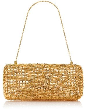 Saint Laurent Woven-Metal Evening Clutch - Metallic