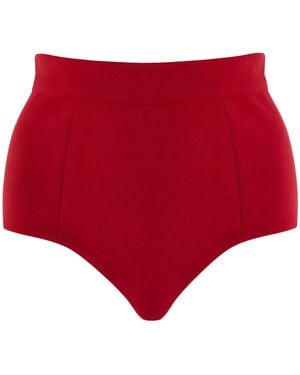 High Sport Knit Cotton-Blend Boy Shorts - Red