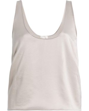 Leset Barb Satin Tank Top - White