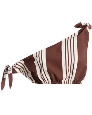 Posse Rosie Striped Cotton Tie Top - Brown