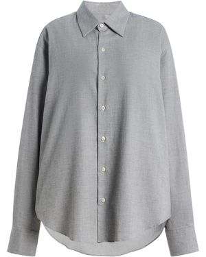 Comme Si The Classic Cotton Flannel Shirt - Gray