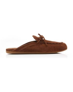 Miu Miu Suede Loafer Mules - Brown
