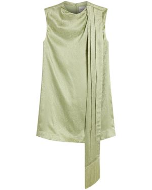 Posse Marcella Scarf-Detailed Silk-Blend Mini Dress - Green