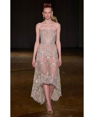 Georges Hobeika High-Low Embellished Midi Dress - Black