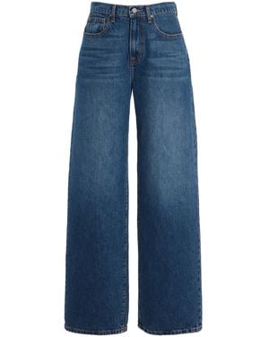 Brandon Maxwell The Callan Mid-Rise Wide-Leg Jeans - Blue