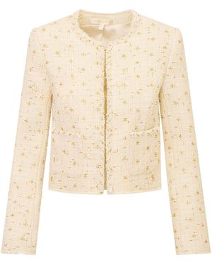 LoveShackFancy Alanita Tweed Jacket - Natural