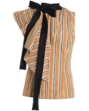 Ulla Johnson Cressida Tie-Detailed Cotton Top - Multicolour