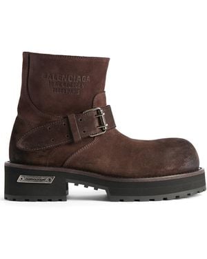 Balenciaga Venom Suede Mini Booties - Brown
