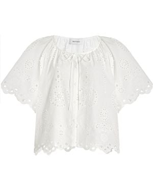 Matteau Broderie Anglaise Cotton Blouse - White