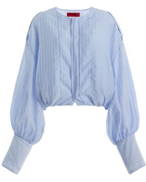 THE LATEST Diana Striped Poplin Shirt - Blue