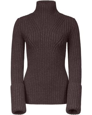 FFORME Astrid Ribbed-Knit Wool Jumper - Brown