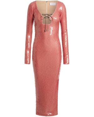 16Arlington Solaria Sequined Midi Dress - Red