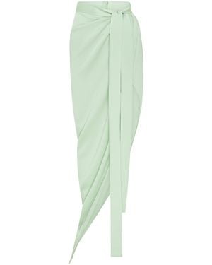 Alex Perry Kelton Draped Satin Crepe Skirt - Green